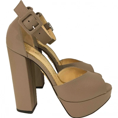 Pre-owned Charlotte Olympia Leather Sandals In Grey