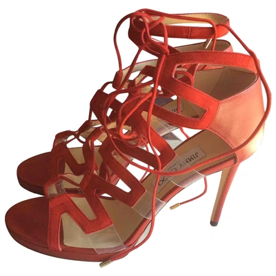 Pre-owned Jimmy Choo Leather Sandals In Red