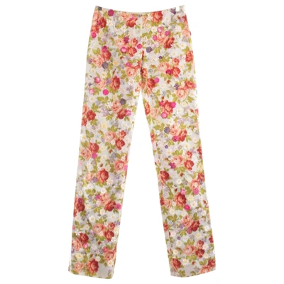 Pre-owned Dolce & Gabbana Silk Straight Pants In Multicolour