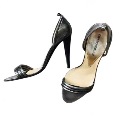 Pre-owned Emporio Armani Silver Leather Heels