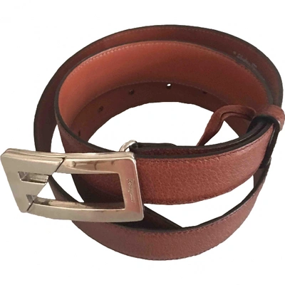 Pre-owned Ferragamo Leather Belt In Brown