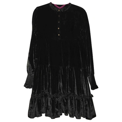 Pre-owned Mangano Velvet Mini Dress In Black
