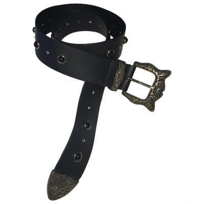 Pre-owned Mangano Leather Belt In Black