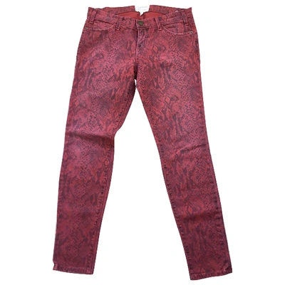 Pre-owned Current Elliott Slim Jeans In Red