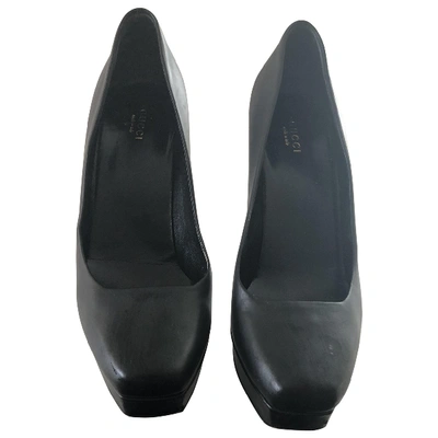 Pre-owned Gucci Leather Heels In Black
