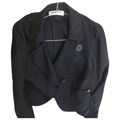 Pre-owned Sonia Rykiel Linen Short Vest In Black