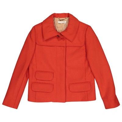 Pre-owned Chloé Wool Jacket In Orange