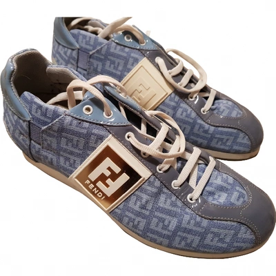 Pre-owned Fendi Blue Cloth Trainers