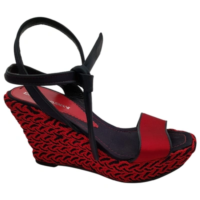 Pre-owned Emporio Armani Leather Sandals In Red
