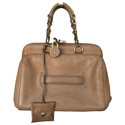 Pre-owned Hugo Boss Leather Handbag In Camel