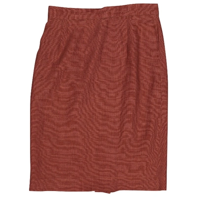 Pre-owned Dior Linen Mid-length Skirt In Red