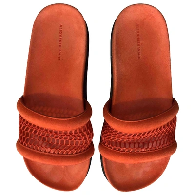 Pre-owned Alexander Wang Orange Suede Sandals