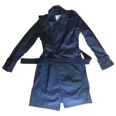 Pre-owned Moncler Trench Coat In Black