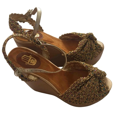 Pre-owned Manoush Cloth Sandals In Metallic