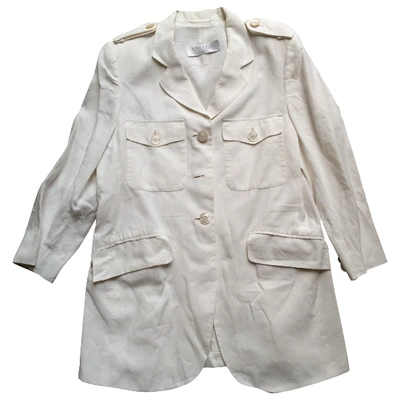 Pre-owned Max Mara Linen Jacket In White