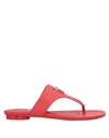 Ferragamo Toe Strap Sandals In Red