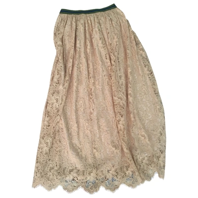 Pre-owned Aglini Maxi Skirt In Beige