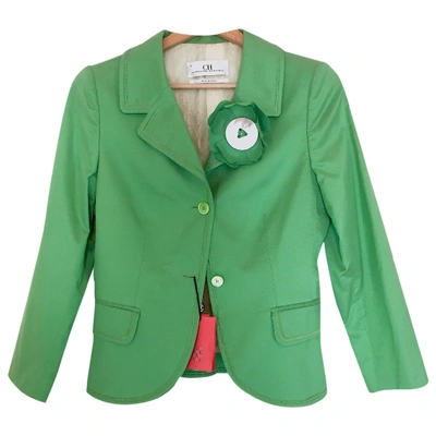 Pre-owned Carolina Herrera Green Synthetic Jacket
