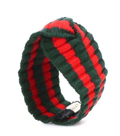 Gucci Striped Wool-blend Headband In Green