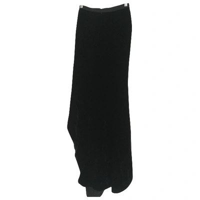 Pre-owned Olivier Theyskens Velvet Maxi Skirt In Black