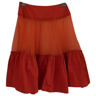 Pre-owned Louis Vuitton Mid-length Skirt In Orange