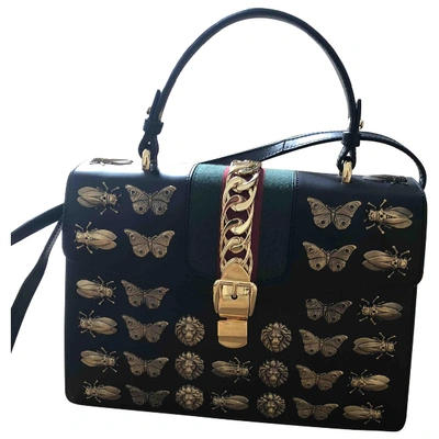 Pre-owned Gucci Sylvie Black Leather Handbag