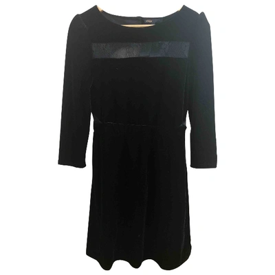 Pre-owned Maje Velvet Mini Dress In Black