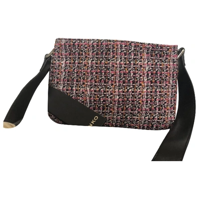 Pre-owned Pinko Tweed Crossbody Bag In Black