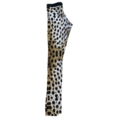 Pre-owned Roberto Cavalli Brown Viscose Trousers