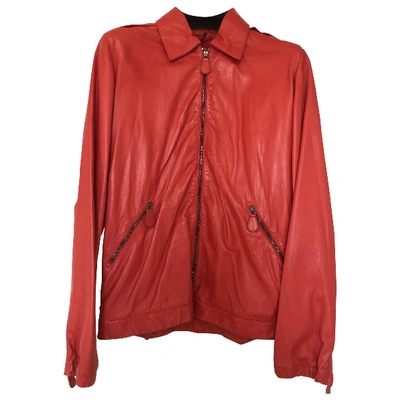 Pre-owned Bottega Veneta Leather Jacket In Red