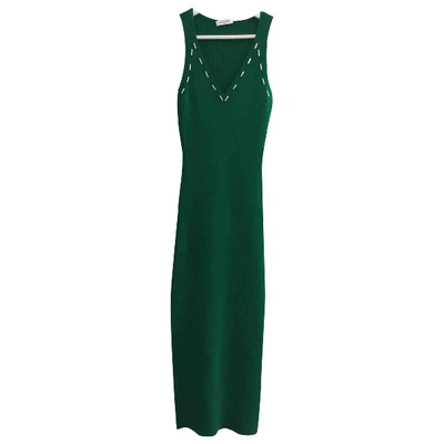 Pre-owned Mugler Maxi Dress In Green | ModeSens