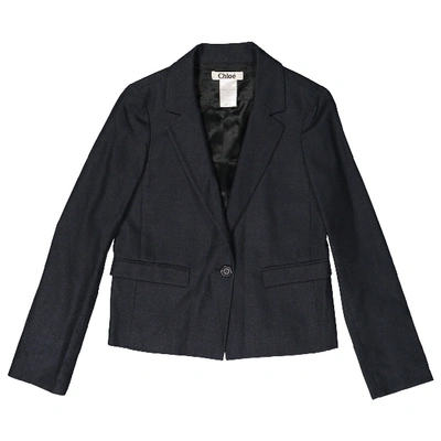 Pre-owned Chloé Silk Jacket In Blue