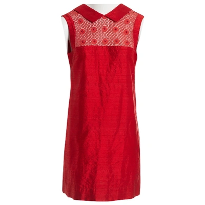 Pre-owned Issa Silk Mid-length Dress In Red