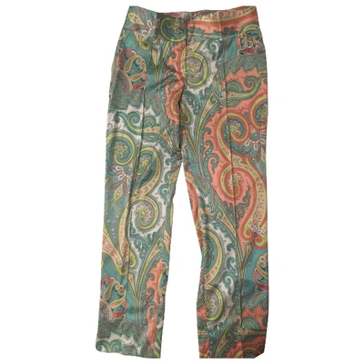 Pre-owned Dolce & Gabbana Silk Chino Pants In Green