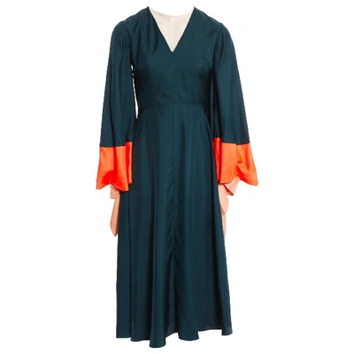 Pre-owned Roksanda Silk Mid-length Dress In Green