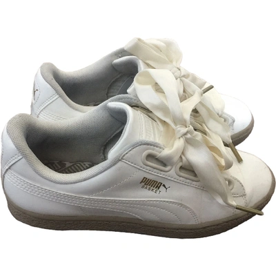 Pre-owned Puma Patent Leather Trainers In White