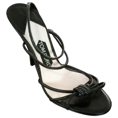 Pre-owned Tom Ford Leather Sandals In Black