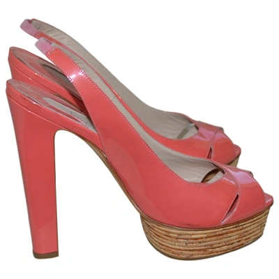 Pre-owned Le Silla Patent Leather Sandals In Pink