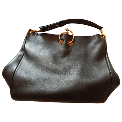 Pre-owned Jw Anderson Leather Handbag In Black