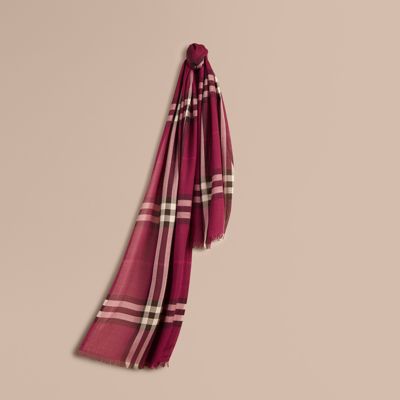 burberry plum check scarf