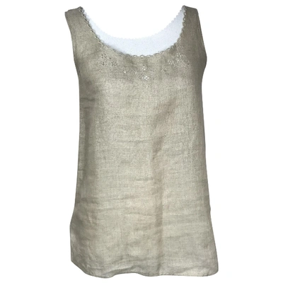 Pre-owned Marella Linen Blouse In Beige