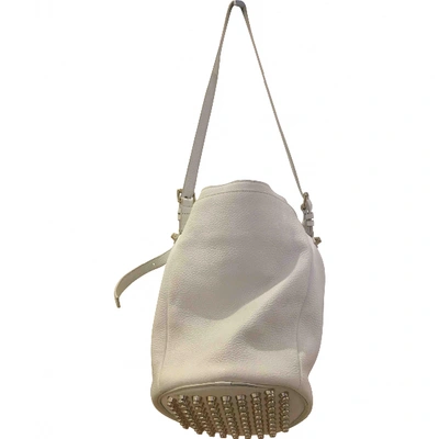 Pre-owned Alexander Wang Diego Leather Handbag In White