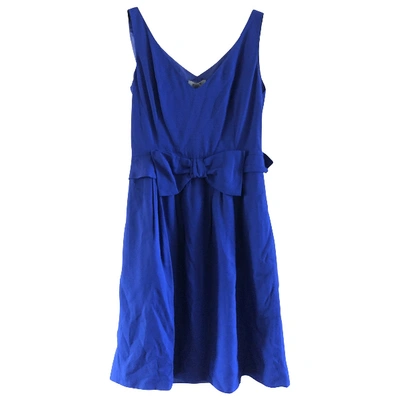 Pre-owned Moschino Silk Mid-length Dress In Blue