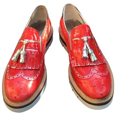 Pre-owned Baracuta Leather Flats In Red