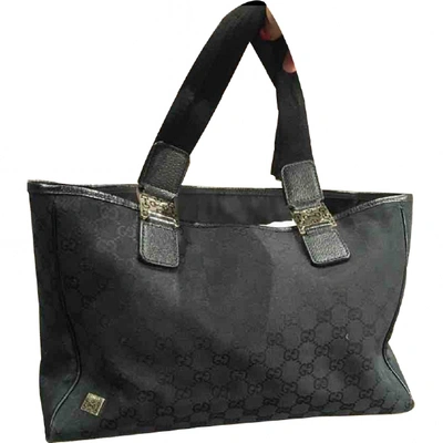 Pre-owned Gucci Cloth Tote In Black