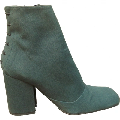 Pre-owned Jil Sander Leather Ankle Boots In Blue