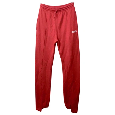 Pre-owned Vetements Trousers In Red