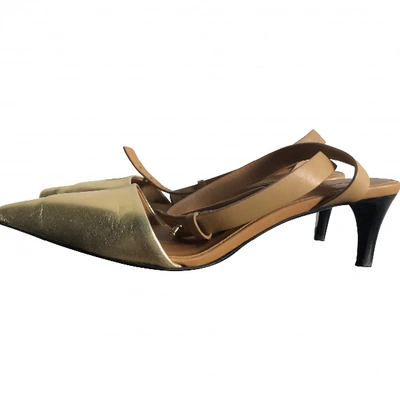 Pre-owned See By Chloé Leather Heels In Gold