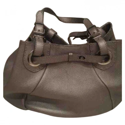 Pre-owned Fendi Leather Handbag In Metallic