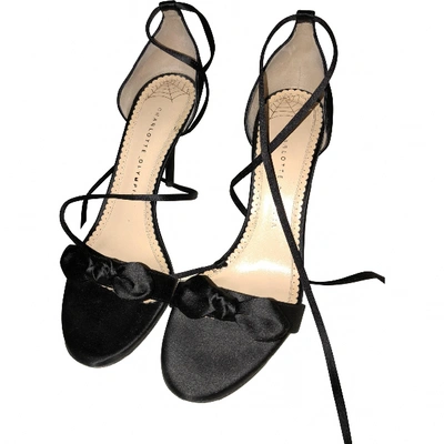 Pre-owned Charlotte Olympia Cloth Sandals In Black